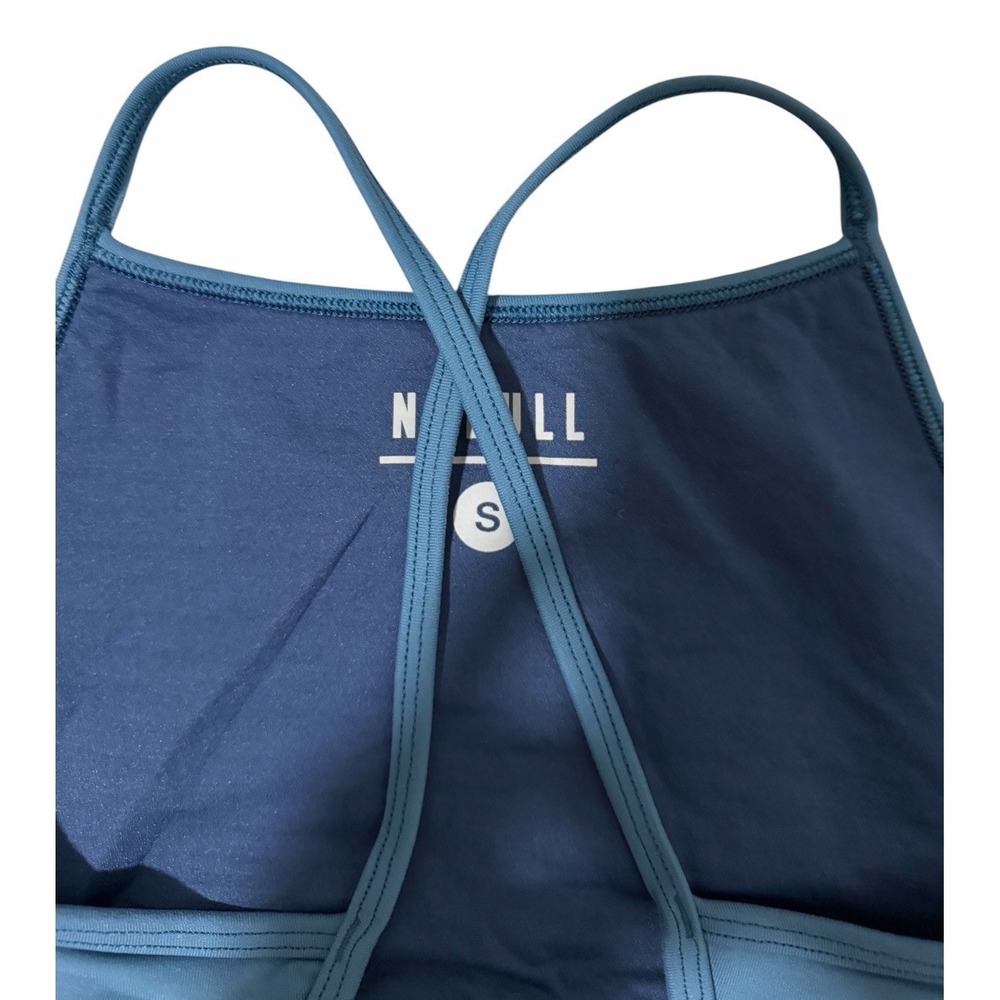NoBull High Neck Sports Bra Steele Blue Activewear Yoga Women's Size Small - Picture 4 of 11